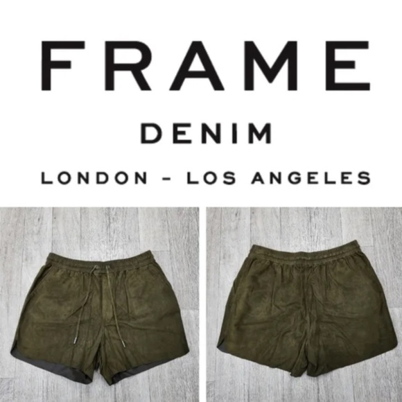 Frame Denim 100% Goat Suede String Waist Shorts - Picture 1 of 9